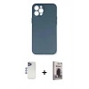MARSİLYAN™- iPhone 12 Pro Max Kılıf Yadigar Yansıma Serisi - Siyah Bilvis Hayalet Cam Ekran Koruyucu + Shine Kamera Lens - LT