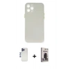 MARSİLYAN™- iPhone 12 Pro Max Kılıf Yadigar Yansıma Serisi - Siyah Bilvis Hayalet Cam Ekran Koruyucu + Shine Kamera Lens - LT