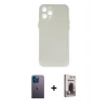 MARSİLYAN™- iPhone 12 Pro Max Kılıf Yadigar Yansıma Serisi - Siyah Bilvis Hayalet Cam Ekran Koruyucu + Neon Fosforlu Kamera Lens - MI