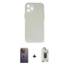 MARSİLYAN™- iPhone 12 Pro Max Kılıf Yadigar Yansıma Serisi - Siyah Bilvis Hayalet Cam Ekran Koruyucu + Neon Fosforlu Kamera Lens - SI