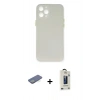 MARSİLYAN™- iPhone 12 Pro Max Kılıf Yadigar Yansıma Serisi - Siyah Bilvis Hayalet Cam Ekran Koruyucu + Renkli Kamera Lens Koruma Cam - YL