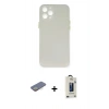 MARSİLYAN™- iPhone 12 Pro Max Kılıf Yadigar Yansıma Serisi - Siyah Bilvis Hayalet Cam Ekran Koruyucu + Renkli Kamera Lens Koruma Cam - SI