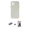 MARSİLYAN™- iPhone 12 Pro Max Kılıf Yadigar Yansıma Serisi - Siyah Bilvis Hayalet Cam Ekran Koruyucu + Renkli Kamera Lens Koruma Cam - SI