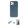 MARSİLYAN™- iPhone 12 Pro Max Kılıf Yadigar Yansıma Serisi - Siyah Bilvis Hayalet Cam Ekran Koruyucu + Shine Kamera Lens Koruma Cam - MI