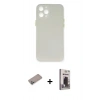 MARSİLYAN™- iPhone 12 Pro Max Kılıf Yadigar Yansıma Serisi - Siyah Bilvis Hayalet Cam Ekran Koruyucu + Shine Kamera Lens Koruma Cam - SABE