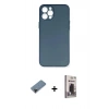 MARSİLYAN™- iPhone 12 Pro Max Kılıf Yadigar Yansıma Serisi - Siyah Bilvis Hayalet Cam Ekran Koruyucu + Shine Kamera Lens Koruma Cam - SH