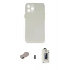 MARSİLYAN™- iPhone 12 Pro Max Kılıf Yadigar Yansıma Serisi - Siyah Bilvis Hayalet Cam Ekran Koruyucu + Shine Kamera Lens Koruma Cam - SABE