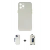 MARSİLYAN™- iPhone 12 Pro Max Kılıf Yadigar Yansıma Serisi - Siyah Bilvis Hayalet Cam Ekran Koruyucu + Shine Kamera Lens - LT