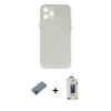 MARSİLYAN™- iPhone 12 Pro Max Kılıf Yadigar Yansıma Serisi - Siyah Bilvis Hayalet Cam Ekran Koruyucu + Shine Kamera Lens Koruma Cam - SH