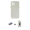 MARSİLYAN™- iPhone 12 Pro Max Kılıf Yadigar Yansıma Serisi - Siyah Bilvis Hayalet Cam Ekran Koruyucu + Renkli Kamera Lens Koruma Cam - TU
