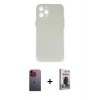 MARSİLYAN™- iPhone 12 Pro Max Kılıf Yadigar Yansıma Serisi - Siyah Bilvis Hayalet Cam Ekran Koruyucu + Neon Fosforlu Kamera Lens - TU