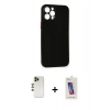 MARSİLYAN™- iPhone 12 Pro Max Kılıf Yadigar Yansıma Serisi - Siyah Joko 5D Cam + Shine Kamera Lens - GD