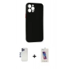 MARSİLYAN™- iPhone 12 Pro Max Kılıf Yadigar Yansıma Serisi - Siyah Joko 5D Cam + Shine Kamera Lens - LT