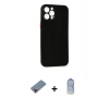 MARSİLYAN™- iPhone 12 Pro Max Kılıf Yadigar Yansıma Serisi - Siyah Joko Magic 5D Cam + Metal Kamera Lens Koruma Cam - KI