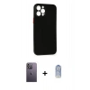 MARSİLYAN™- iPhone 12 Pro Max Kılıf Yadigar Yansıma Serisi - Siyah Joko Magic 5D Cam + Neon Fosforlu Kamera Lens - BZ