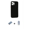 MARSİLYAN™- iPhone 12 Pro Max Kılıf Yadigar Yansıma Serisi - Siyah Joko Magic 5D Cam + Shine Kamera Lens Koruma Cam - PE