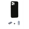 MARSİLYAN™- iPhone 12 Pro Max Kılıf Yadigar Yansıma Serisi - Siyah Joko Magic 5D Cam + Renkli Kamera Lens Koruma Cam - SI