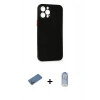 MARSİLYAN™- iPhone 12 Pro Max Kılıf Yadigar Yansıma Serisi - Siyah Joko Magic 5D Cam + Shine Kamera Lens Koruma Cam - GD
