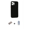 MARSİLYAN™- iPhone 12 Pro Max Kılıf Yadigar Yansıma Serisi - Siyah Joko Magic 5D Cam + Shine Kamera Lens Koruma Cam - SABE