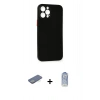 MARSİLYAN™- iPhone 12 Pro Max Kılıf Yadigar Yansıma Serisi - Siyah Joko Magic 5D Cam + Renkli Kamera Lens Koruma Cam - YL