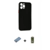MARSİLYAN™- iPhone 12 Pro Max Kılıf Yadigar Yansıma Serisi - Siyah Joko Magic 5D Hayalet Cam + Shine Kamera Lens Koruma Cam - GS