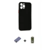 MARSİLYAN™- iPhone 12 Pro Max Kılıf Yadigar Yansıma Serisi - Siyah Joko Magic 5D Hayalet Cam + Metal Kamera Lens Koruma Cam - GD