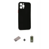 MARSİLYAN™- iPhone 12 Pro Max Kılıf Yadigar Yansıma Serisi - Siyah Joko Magic 5D Hayalet Cam + Shine Kamera Lens Koruma Cam - SABE