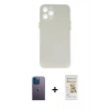 MARSİLYAN™- iPhone 12 Pro Max Kılıf Yadigar Yansıma Serisi - Siyah Mat Seramik Nano Ekran Koruyucu + Neon Fosforlu Kamera Lens - MI