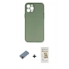 MARSİLYAN™- iPhone 12 Pro Max Kılıf Yadigar Yansıma Serisi - Siyah Mat Seramik Nano Ekran Koruyucu + Metal Kamera Lens Koruma Cam - KI