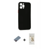 MARSİLYAN™- iPhone 12 Pro Max Kılıf Yadigar Yansıma Serisi - Siyah Mat Seramik Nano Ekran Koruyucu + Metal Kamera Lens Koruma Cam - KI