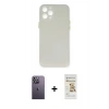 MARSİLYAN™- iPhone 12 Pro Max Kılıf Yadigar Yansıma Serisi - Siyah Mat Seramik Nano Ekran Koruyucu + Neon Fosforlu Kamera Lens - BZ