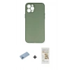 MARSİLYAN™- iPhone 12 Pro Max Kılıf Yadigar Yansıma Serisi - Siyah Mat Seramik Nano Ekran Koruyucu + Shine Kamera Lens Koruma Cam - MI