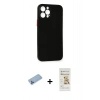 MARSİLYAN™- iPhone 12 Pro Max Kılıf Yadigar Yansıma Serisi - Siyah Mat Seramik Nano Ekran Koruyucu + Shine Kamera Lens Koruma Cam - MI