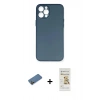 MARSİLYAN™- iPhone 12 Pro Max Kılıf Yadigar Yansıma Serisi - Siyah Mat Seramik Nano Ekran Koruyucu + Shine Kamera Lens Koruma Cam - GD