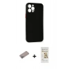 MARSİLYAN™- iPhone 12 Pro Max Kılıf Yadigar Yansıma Serisi - Siyah Mat Seramik Nano Ekran Koruyucu + Shine Kamera Lens Koruma Cam - SABE