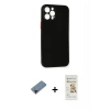 MARSİLYAN™- iPhone 12 Pro Max Kılıf Yadigar Yansıma Serisi - Siyah Mat Seramik Nano Ekran Koruyucu + Shine Kamera Lens Koruma Cam - SH