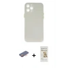 MARSİLYAN™- iPhone 12 Pro Max Kılıf Yadigar Yansıma Serisi - Siyah Mat Seramik Nano Ekran Koruyucu + Turuncu Renkli Kamera Lens Koruma Cam