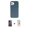 MARSİLYAN™- iPhone 12 Pro Max Kılıf Yadigar Yansıma Serisi - Siyah Mat Seramik Nano Ekran Koruyucu + Neon Fosforlu Kamera Lens - TU