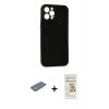 MARSİLYAN™- iPhone 12 Pro Max Kılıf Yadigar Yansıma Serisi - Siyah Mat Seramik Nano Ekran Koruyucu + Renkli Kamera Lens Koruma Cam - YL