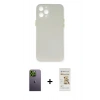 MARSİLYAN™- iPhone 12 Pro Max Kılıf Yadigar Yansıma Serisi - Siyah Mat Seramik Nano Ekran Koruyucu + Neon Fosforlu Kamera Lens - YL