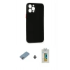 MARSİLYAN™- iPhone 12 Pro Max Kılıf Yadigar Yansıma Serisi - Siyah Polymer Nano Ekran Koruyucu + Shine Kamera Lens Koruma Cam - GI