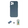 MARSİLYAN™- iPhone 12 Pro Max Kılıf Yadigar Yansıma Serisi - Siyah Polymer Nano Ekran Koruyucu + Shine Kamera Lens Koruma Cam - GD
