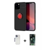 MARSİLYAN™- iPhone 12 Pro Max Kılıf Yankı Form Prime - Şeffaf 360 Full Body Arka Koruyucu + Lacivert Shine Kamera Lens