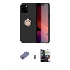 MARSİLYAN™- iPhone 12 Pro Max Kılıf Yankı Form Prime - Şeffaf Temperli Cam Ekran Koruyucu + Metal Kamera Lens Koruma Cam - GD