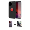 MARSİLYAN™- iPhone 12 Pro Max Kılıf Yankı Form Prime - Şeffaf Temperli Cam Ekran Koruyucu + Neon Fosforlu Kamera Lens - TU