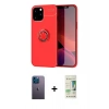 MARSİLYAN™- iPhone 12 Pro Max Kılıf Yankı Form Prime - Siyah 20D Premium Cam Ekran Koruyucu + Neon Fosforlu Kamera Lens - MI