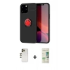 MARSİLYAN™- iPhone 12 Pro Max Kılıf Yankı Form Prime - Siyah 20D Premium Cam Ekran Koruyucu + Shine Kamera Lens - GD