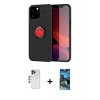 MARSİLYAN™- iPhone 12 Pro Max Kılıf Yankı Form Prime - Siyah 34D Izgaralı Cam + Shine Kamera Lens - LT