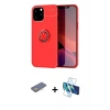 MARSİLYAN™- iPhone 12 Pro Max Kılıf Yankı Form Prime - Siyah 3D Antistatik Cam Ekran Koruyucu + Renkli Kamera Lens Koruma Cam - SI