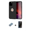 MARSİLYAN™- iPhone 12 Pro Max Kılıf Yankı Form Prime - Siyah 3D Antistatik Hayalet Cam Ekran Koruyucu + Shine Kamera Lens Koruma Cam - GI